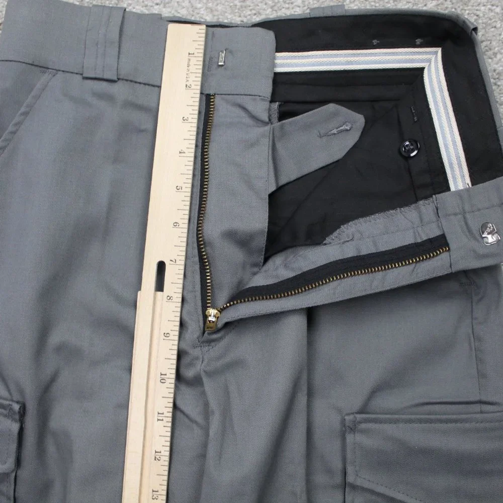 Elbeco Pants NWT Men 26 Gray Cargo Pocket Cotton/Polyester Straight Leg Unhemmed